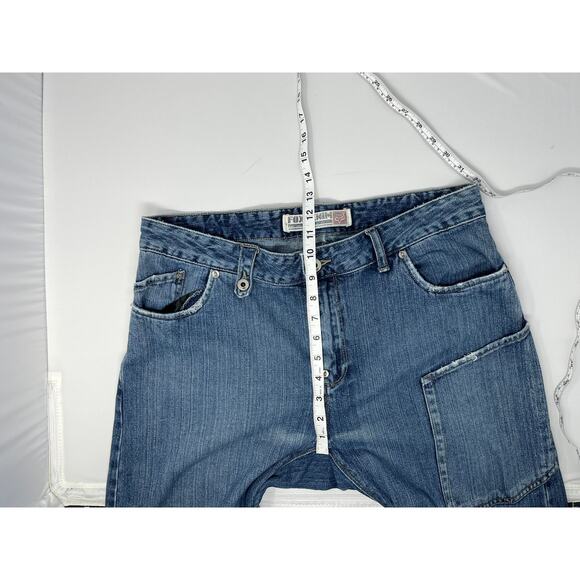 Fox Denim Plan B Jeans Male Size 34 Blue Baggy Wide Leg Detailed Hardware - Picture 5 of 16